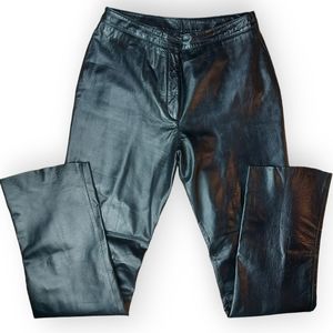 Danier Leather Black Straight Leg Pants Size 10